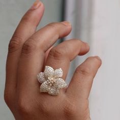 ⚫ Bouquet Floral Ring, Diamond Inspired Ring Solid 14k Yellow Gold Fine SGL Certified Jewelry Christmas Day Gift For Her ⚫ We provide an SGL diamond certificate. ⚫ This ring is made with natural pave diamond in solid 14k yellow gold, ⚫ Genuine Pave Diamond Floral Ring Solid 14k Yellow Gold Fine Jewelry ⚫ Diamond Ring, Gold Ring, Floral Ring, Flower Ring, Everyday Jewelry ⚫ Special customize for Anniversary, Birthday Gift, Valentine, Mother's Day Christmas. ⚫ Item Details: Gross Weight:- 14.27 Gr Bouquet Ring, Watermelon Tourmaline Jewelry, Flower Diamond Ring, Diamond Band Engagement Ring, Dainty Diamond Ring, Ring Everyday, Gold Flower Ring, Graduation Jewelry, Nature Inspired Rings