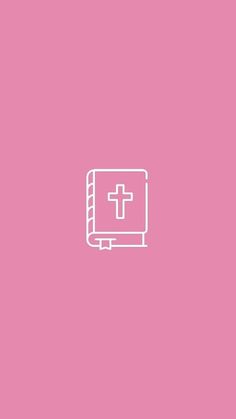 a pink background with a white cross on the front and back of a computer monitor