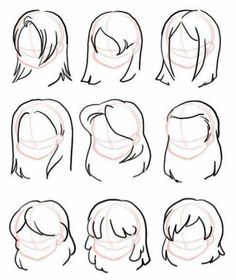 Girl Hair Drawing, Drawing Hairstyles, How To Draw Anime, Animation Drawing, Drawing Hair Tutorial, Seni Dan Kraf, Body Base Drawing, Girl Drawings, Hair Drawing