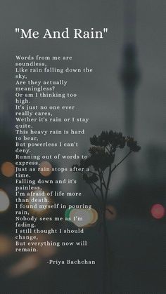 a poem written in the language of me and rain