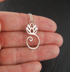 Lotus flower pendant necklace in sterling by jersey608jewelry, $28.00 Dainty Pendant Charm Necklaces For Meditation, Spiritual Necklace With Flower Pendant Charms, Spiritual Flower Pendant Necklace With Charms, Dainty Flower Pendant Jewelry For Meditation, Spiritual Silver Jewelry With Flower Charm, Sterling Silver Lotus Flower Jewelry In Silver, Sterling Silver Jewelry With Lotus Flower Shape, Spiritual Sterling Silver Flower Shaped Jewelry, Spiritual Sterling Silver Flower Jewelry