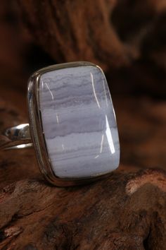 Blue Lace Agate Ring Size 5 Approx. Dimensions: 0.75x0.5 inches Blue lace agate ring set in sterling silver. Size 5. Classic Chalcedony Ring Jewelry, Classic Silver Agate Jewelry, Classic Agate Ring Jewelry, Agate Ring, Blue Lace Agate, Lace Agate, Blue Lace, Ring Set, Ring Sets