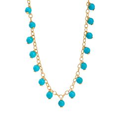 18 karat yellow gold Sleeping Beauty Turquoise 57 carats approx. 18 inch, adjustable Lobster clasp One of a kind Turquoise Bead Necklaces, Sleeping Beauty Turquoise, Yellow Gold Chain, Lovely Jewellery, Turquoise Beads, Bead Necklace, Gold Chains, Lobster Clasp, Turquoise Necklace