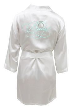 Bride Robe, satin bridal robe, bridal shower gift idea, getting ready robe, wedding lingerie, bridal Bridal Kimono Robe, Best Bridal Shower Gift, Satin Bridal Robe, Robe Wedding, Lingerie Bridal, Malibu Blue, Bridal Robe, Bridal Veils, Bridal Shower Gift