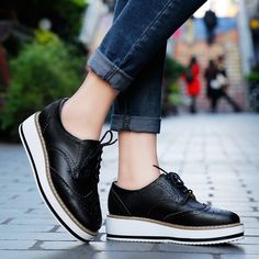 Black Lace up Platform Oxford Shoes · KoKo Fashion · Online Store Powered by Storenvy Platform Oxford Shoes, Pinterest Pretty, Oxford Platform Shoes, Oxford Platform, High Quality Shoes, Online Fashion Stores, High Quality Leather, Pretty Things, Black Lace