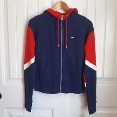 Tommy Hilfiger Nwt Retro Full Zip Hoodie. Navy Hoodie With Red And White Color Block. Full Zip, Silver Tone Zipper. Kango Pockets. New With Tags. Xs Pit To Pit 19" Shoulder To Hem 22.5" Sleeve 26.5" Tommy Hilfiger Winter Hoodie, Tommy Hilfiger Fall Sweatshirt With Drawstring Hood, Tommy Hilfiger Sporty Hoodie Sweatshirt, Tommy Hilfiger Sporty Hooded Sweatshirt, Tommy Hilfiger Hoodie For Winter Streetwear, Tommy Hilfiger Winter Hoodie For Streetwear, Tommy Hilfiger Sporty Hoodie For Fall, Sporty Hooded Tommy Hilfiger Sweatshirt, Tommy Hilfiger Sporty Hoodie For Winter