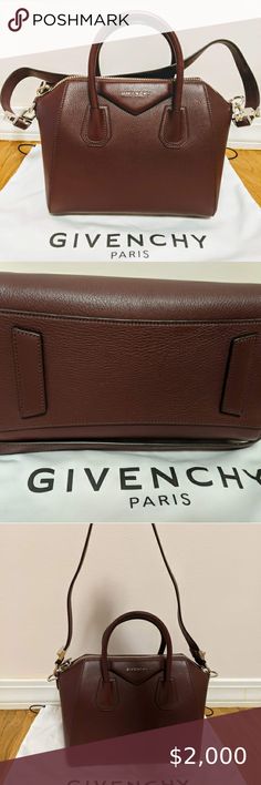 GIVENCHY Small Leather Antigona Bag Barely used *AUTHENTIC* Givenchy classic Antigona bag. No scruffs, marks or scratches. Oxblood color (dark burgundy). Removable strap. Silver hardware. Will ship with dust bag! Givenchy Bags Business Burgundy Bags With Palladium Hardware, Formal Burgundy Bags With Branded Hardware, Burgundy Leather Shoulder Bag With Palladium Hardware, Burgundy Textured Leather Bag For Evening, Burgundy Textured Leather Evening Bag, Formal Textured Leather Burgundy Bag, Designer Burgundy Shoulder Bag With Branded Hardware, Designer Burgundy Bags With Leather Lining, Designer Burgundy Bags For Formal Occasions