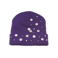 Perfect for this upcoming winter season, you'll be able to add vibrant style to your wardrobe while staying completely warm and comfortable. Size: One Size.  Color: Purple.  Gender: female.  Age Group: adult.  Pattern: floral. Winter Beanie One Size Fits Most, Fitted Beanie For Cold Weather In Fall, Trendy Acrylic Beanie For Winter, Adjustable Purple Beanie For Winter, Fitted Acrylic Hats For Winter, Fitted Acrylic Winter Hat, Fitted Casual Beanie For Winter, Casual Fitted Beanie For Winter, Casual Fitted Winter Beanie