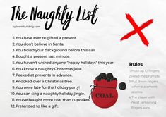 a poster with instructions on how to say the naught list