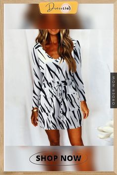 Printed V-neck Pocket Sexy Lace-up Long-sleeved Dress Chic Long Sleeve V-neck Dress For Day Out, Black V-neck Mini Dress With Tie Waist, Casual V-neck Mini Dress For Going Out, Casual Long Sleeve V-neck Dress For Party, Chic Long Sleeve Mini Dress With Tie Waist, Long Sleeve Mini Dress With Tie Waist For Vacation, Long Sleeve Mini Dress With Tie Waist, Summer Long Sleeve V-neck Dress For Date Night, Trendy V-neck Dress For Going Out