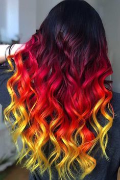 Red Ombre Hair, Fire Hair, Ombre Hair Blonde, Beautiful Hair Color