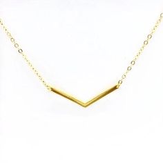 Chevron V Bar 14K Gold Necklace V Necklace, Pretty Necklace, Gold Chevron, Gold Jewelry Necklace, Meaningful Jewelry, 14k Gold Necklace, Jewelry Style, Pretty Necklaces, Jewelry Companies