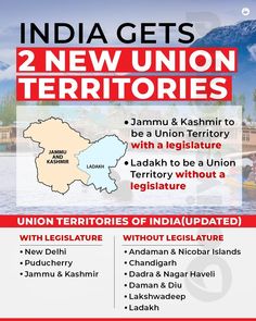 india gets 2 new union territorials, with the country's capital in red