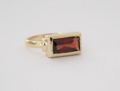 Garnet Stacking Ring January Birthstone Garnet Bezel Ring - Etsy Luxury Rectangular Ruby Ring, Rectangular Garnet Rings In Elegant Style, Elegant Garnet Rings In Rectangular Shape, Elegant Rectangular Garnet Rings, Formal Rectangular Birthstone Ring, Fine Jewelry Garnet Rectangular, Rectangular Ruby Ring In Gold, Elegant Rectangular Ruby Ring With Polished Finish, Elegant Ruby Ring With Rectangular Polished Finish