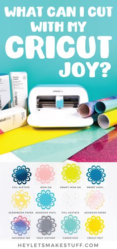 an advertisement for cricut joy with the words what can i cut with my cricut joy?