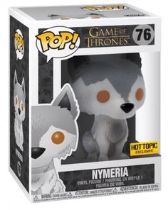 the game of thrones pop vinyl figure nymeria is shown in its box