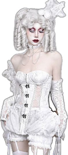 White Underbust Corset With Built-in Bra, White Underbust Bodice With Built-in Bra, Fitted Lace Corset For Cosplay, Underbust Corset Dress For Costume Party, Fitted Underbust Bra, Fitted Underbust Bra With Boned Bodice, Boned Bodice For Costumes, White Lace Overbust Corset, Lace Corset Belt For Wedding