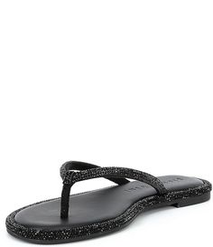 Gianni Bini Betina Bling Embellished Thong Sandals | Dillard's Party Beaded Flip Flops, Embellished Adjustable Flip Flops, New York Street, Gianni Bini, Angelina Jolie, Dillard's, Thong Sandals, Stacked Heel, Clothing Accessories