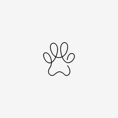 a dog's paw is shown in the middle of a line art style design