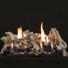 Empire Driftwood Burncrete® Slope Glaze Vent Free Gas Log Sheet Metal Shop, Ventless Gas Logs, Vent Free Gas Fireplace, Luxury Fireplace, Gas Log Sets, Fireplace Logs, Free Gas, Gas Fireplace Logs, Ceramic Fiber