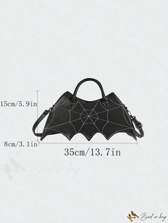 BirdinBag - Spider Web Bat Wing Crossbody Bag - Halloween Gothic Novelty Handbag with Pu Coin Purse Gothic Black Bags With Large Capacity, Black Gothic Bag With Large Capacity, Halloween Shoulder Bag For Daily Use, Black Tote Shoulder Bag For Halloween, Gothic Large Capacity Black Bag, Everyday Halloween Tote Bag, Everyday Tote Bag For Halloween, Black Gothic Bag For School, Black Gothic School Bag