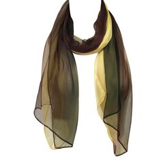 Wrapables Silk Blend Long Scarf Elegant Brown Silk Scarf For Spring, Brown Summer Scarves One Size, Elegant Green Scarf, One Size, Brown One Size Summer Scarves, Elegant Brown Silk Scarf For Summer, Chic Multicolor Scarves For Fall, Elegant Multicolor Scarves For Fall, Elegant Brown Scarf For Spring, Chic Multicolor Fall Scarves