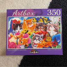 the puzzle box has many cats on it