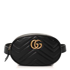 This is an authentic GUCCI Calfskin Matelasse GG Marmont Belt Bag size 85 or 34 in Black. This belt bag is crafted of chevron quilted calfskin leather in black. The bag features an aged gold GG logo on the front, a quilted heart at the back, and an adjustable leather belt strap. The bag opens to a light beige microfiber interior with a patch pocket. Gucci Marmont Matelasse, Gucci Marmont Bag, Gucci Belt Bag, Gucci Clutch, Gucci Marmont, Chevron Quilt, Gg Logo, Gg Marmont, Chain Belt