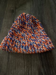 Homemade, fits most adults heads, if you need a smaller or bigger hat than the original one than leave a note when you order Handmade Orange Hats One Size, Orange Crochet Hat, One Size Fits Most, Orange One-size Yarn Hat, Handmade Orange Beanie Hat, Hand-knitted Multicolor Hats For Cold Weather, Big Hat, Horse Stuff, Winter Hat, Athens