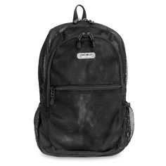 Your kids can rock their wardrobe while toting their school essentials with the J World 18" Mesh Backpack. It has a quick-access water bottle pocket and 2 exterior zip pockets. More pockets inside keep kids organized by design. Padded, adjustable shoulder straps make it comfy. And it can multi-task as an overnight bag. It's that versatile. Color: Black. Gender: unisex. Pattern: Solid. Student Mesh Bags For Back To School, Functional Mesh Backpack For Back To School, Functional Mesh Backpack For School, Back To School Travel Mesh Bags, Back To School Mesh Backpack For Students, Back To School Mesh Student Backpack, Back To School Mesh Bags For Students, Back To School Functional Mesh Backpack, Back To School Mesh Bag