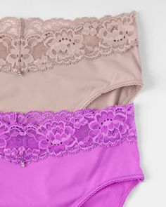 This lovely lace panty has a cozy everyday feel. This mid-rise hipster brief is made of silky-soft fabric with a lace waistband that lays flat and can't be seen through your pencil skirt. | Brief for Women in Moonshell/Dahlia, Size 3XL by Montelle from Wantable Pink Lace Bottoms With Contrast Lace, Elegant Stretch Bottoms With Delicate Lace, Elegant Stretch Lace Bottoms, Elegant Bottoms With Delicate Lace And Stretch, Stretch Pink Lace Bottoms, Pink Stretch Lace Bottoms, Elegant Lace Trim Brief Bottoms, Stretch Delicate Lace Briefs, Stretch Bottoms With Delicate Lace In Short Length