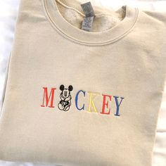 Magical Mouse Embroidered Sweatshirt Disney Machine Embroidery Designs, Disney Embroidery Designs Shirts, Embroidery Sweatshirt Designs, Disney Embroidery Shirts, Sweatshirt Designs Vinyl, Embroidery Shirt Designs, Embroider Ideas, Mickey Sweatshirt, Patch Sweatshirt