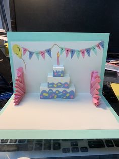 a card with a birthday cake on it