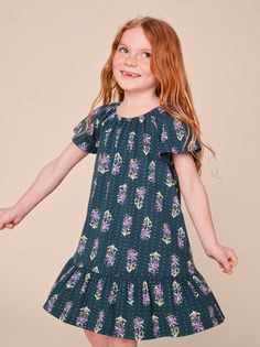 A kid's gotta spin! We went all out on swanky design details for this fun and fancy drop skirt dress with flutter sleeves and scoop elastic neckline. The gorgeous, nature-inspired print takes it to new heights. Created from 100% super-soft cotton jersey. Below mid-thigh length. Playful Floral Print Dress With Flutter Sleeves, Playful Floral Print Dress With Ruffle Sleeves, Playful Ruffle Sleeve Dress With Floral Print, Casual Flutter Sleeve Twirl Dress With Ruffles, Casual Twirl Dress With Flutter Sleeves And Ruffles, Spring Twirl Dress With Floral Print And Flutter Sleeves, Spring Floral Print Twirl Dress With Flutter Sleeves, Spring Floral Twirl Dress With Flutter Sleeves, Casual Spring Twirl Dress With Flutter Sleeves