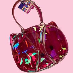 Hysteric Glamour | Bags | Vintage Dead Stock Heatherette X Hello Kitty Clear Pink Iridescent Purse | Poshmark Trendy Iridescent Party Bag, Glamorous Pink Bags For Everyday Use, Glamorous Pink Bag For Everyday Use, Hysteric Glamour, Pink And Gold, Hello Kitty, Kitty, Shoulder Bag, Pink