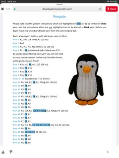 a penguin stuffed animal sitting on top of a computer screen with the instructions below it