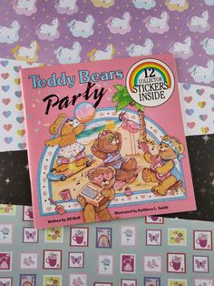 the teddy bears party book is on display