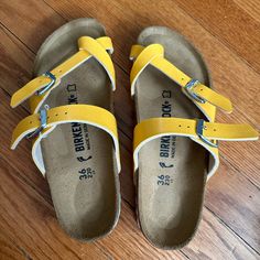 New Birkenstock Sandals. Note That These Are Narrow, And Not The Regular Width Birkenstock Sandals Women, Beige Sandals, Birkenstock Black, White Leather Sandals, Rubber Sandals, Birkenstock Sandals, Birkenstock Mayari, Blue Sandals, Birkenstock Shoes