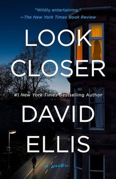 the book cover for look closer by david ellis, with an image of a person standing in