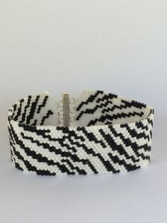 Traditional Adjustable Inlay Cuff Bracelet, Animal Print Bracelet, Animal Print Beaded Bracelet, Needle Beading, Leopard Print Bead Pattern, Traditional Handwoven Black Beaded Bracelet, Woven Bead Bracelet, Bracelet Miyuki, Miyuki Bracelet