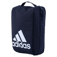 the adidas travel bag in blue and white