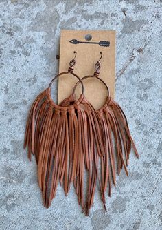 Brown Tassel Earrings For Festivals, Brown Fringe Tassel Earrings For Festivals, Brown Fringe Jewelry For Festivals, Brown Dangle Earrings With Tassels, Bohemian Brown Fringe Earrings, Brown Fringe Dangle Jewelry, Brown Fringe Tassel Dangle Earrings, Brown Fringe Dangle Tassel Earrings, Brown Dangle Tassel Earrings With Fringe