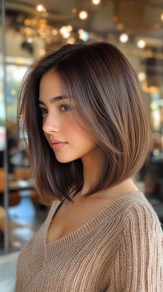 ✨ Chic Long Aline Bob Lob Haircuts Journey | Pinterest Favorite 💅🌟 Women Bob Haircut Shoulder Length, Healthy Hair Short, Stacked Lob Haircut, Healthy Short Hair, Long Aline Bob, Women Bob Haircut, Haircuts With Balayage, Wavy Lob Haircut, Long Aline