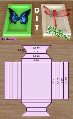 the instructions for how to make an origami box with paper and glues