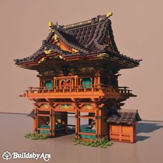 I made a Japanese Templel using red, orange, and yellow for detailing. The roof is inspired by the Shibamata Taishakuten temple in Tokyo! Available as a Tier 3 on my Patreon! Japanese Roof Design, Japanese Minecraft Builds, Japanese Roof, Minecraft Japanese, Minecraft Building Guide, Japanese Castle, Minecraft Architecture, Minecraft Buildings, Minecraft Builds