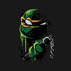 a teenaged ninja turtle holding a chain