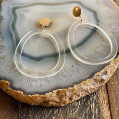 The Absolutely Transparent Earrings Modern Small Hoop Clear Earrings, Chic Clear Earrings For Party, Trendy Clear Hoop Earrings For Parties, Chic Clear Earrings For Gift, Trendy Clear Resin Jewelry, Clear Lucite Party Jewelry, Trendy Clear Hoop Earrings, Perfect As Gift, Trendy Clear Hoop Earrings, Trendy Clear Hoop Earrings As Gift