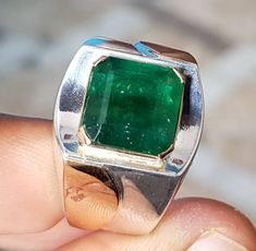 Watch video here: https://youtu.be/oy8TZ2IHB1o Natural Unheated Untreated beautiful Swat Rich green dark Emerald Rich Green Beautiful Color Stone weight : 7.30 Carats Stone shape is emerald cut Stone has natural inclusions but not broken Highest Quality Emerald Premium 925 Sterling Silver Ring size 10 US Resize able as per buyer choice Premium Quality Engagement Ring Anniversary Ring Shipping option is FedEx Three working days Handling Time Lowest Price ever for this kind of Big emerald. Contact Fine Jewelry Emerald Cut Green Ring, Green Emerald Cut Gemstones For Anniversary, Emerald Cut Green Gemstones For Anniversary, Gia Certified Emerald Cut Green Rings, Formal Green Sapphire Ring With Vvs Clarity, Rectangular Green Emerald Ring With Vvs Clarity, Green Emerald Cut Gemstones For May Birthstone, Emerald Cut Green Gemstones For May Birthstone, Emerald Cut Emerald Gemstone In Prong Setting