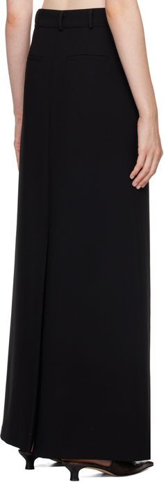 Lightweight polyester- and rayon-blend twill maxi skirt. · Slim-fit · Belt loops · Four-pocket styling · Zip-fly · Pinched seam at front and back · Mock welt pockets at back · Vent at back hem Supplier color: Black Black Maxi Bottoms For Work, Black Maxi Skirt For Work, Maxi Length Lined Skirt For Work, Maxi Pencil Skirt, The Frankie Shop, Knit Pencil Skirt, Frankie Shop, Pencil Skirt White, Floral Maxi Skirt