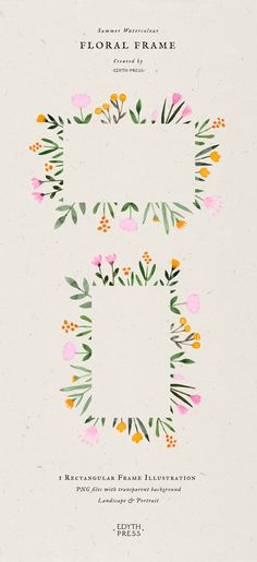 the letter e is made up of flowers and leaves on a white background with text that reads